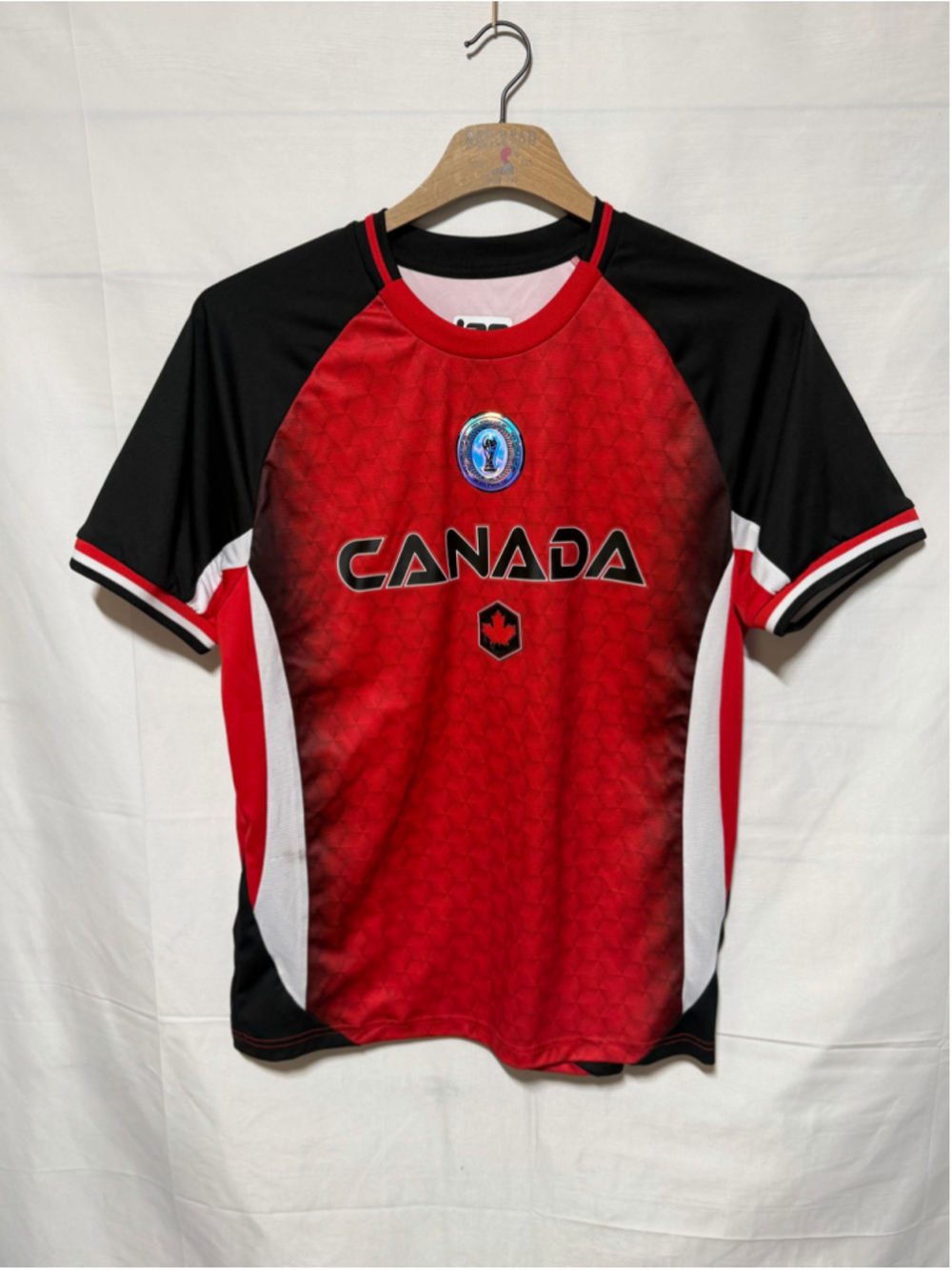 Men's Canada FIFA 2026 Soccer Jersey Red Black Size L